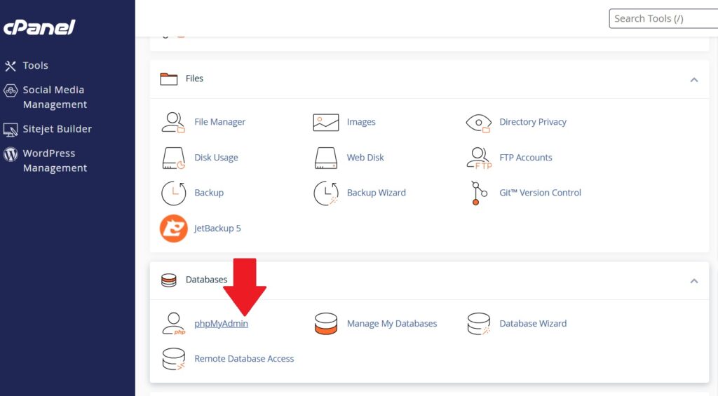 PHPmyadmin سی پنل